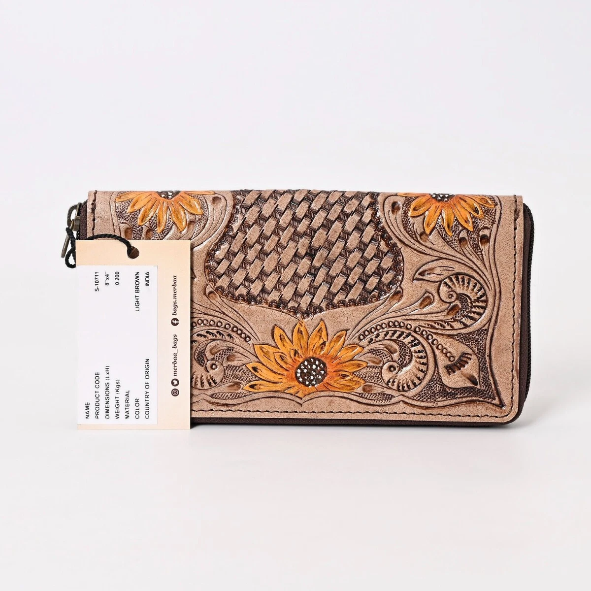 Slim leather best sale purse