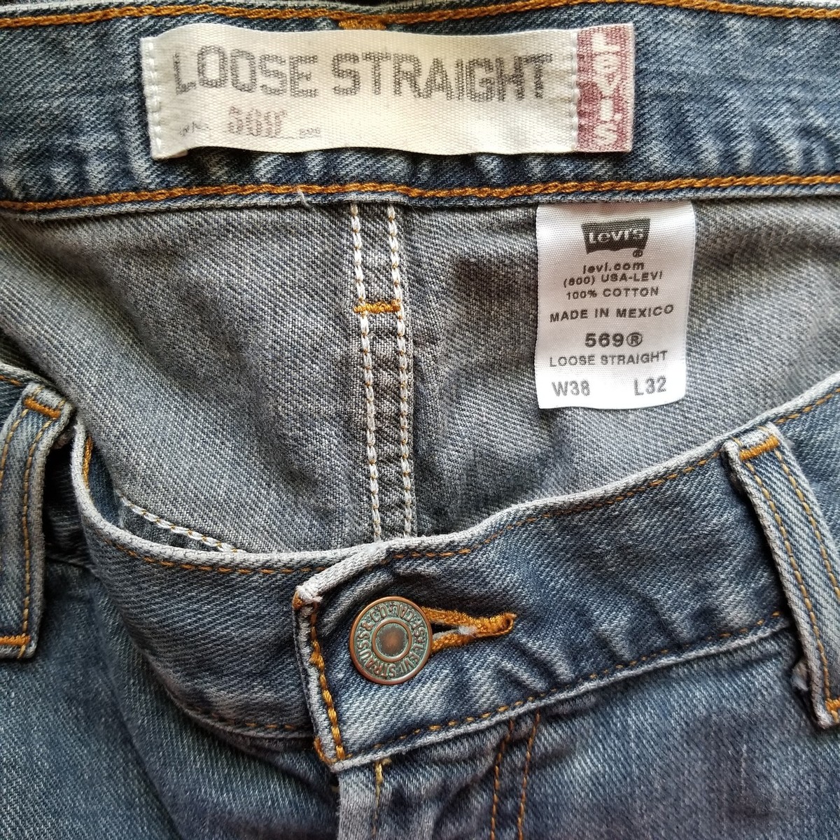 Levi's 569 Loose Straight Fit Men's Jeans 38x32 Y2K 90s Wide Leg