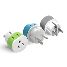 OREI Denmark Travel Plug Adapter - 2 USA Inputs - 3 Pack - Type K