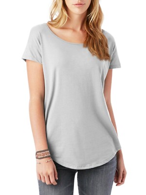 Women Basic Longline Tee Solid Top Plain Cotton T-Shirt Stretch Tight Crew Neck
