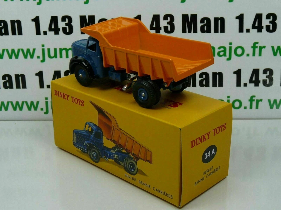 DT64 Voiture réédition DINKY TOYS atlas : 34A Plateau Berliet Benne Marrel - Photo 3/4