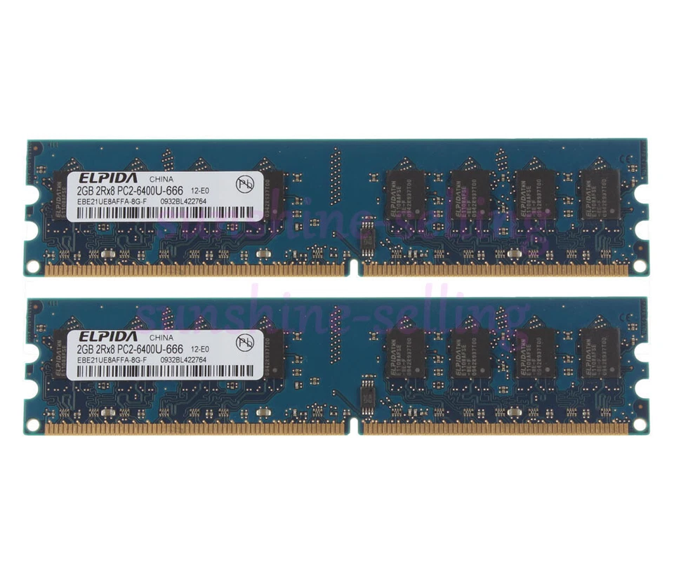 10pcs Elpida 2GB 2Rx8 PC2-6400U DDR2 800MHz 240pin DIMM Desktop Memory RAM Test - Image 3 of 4