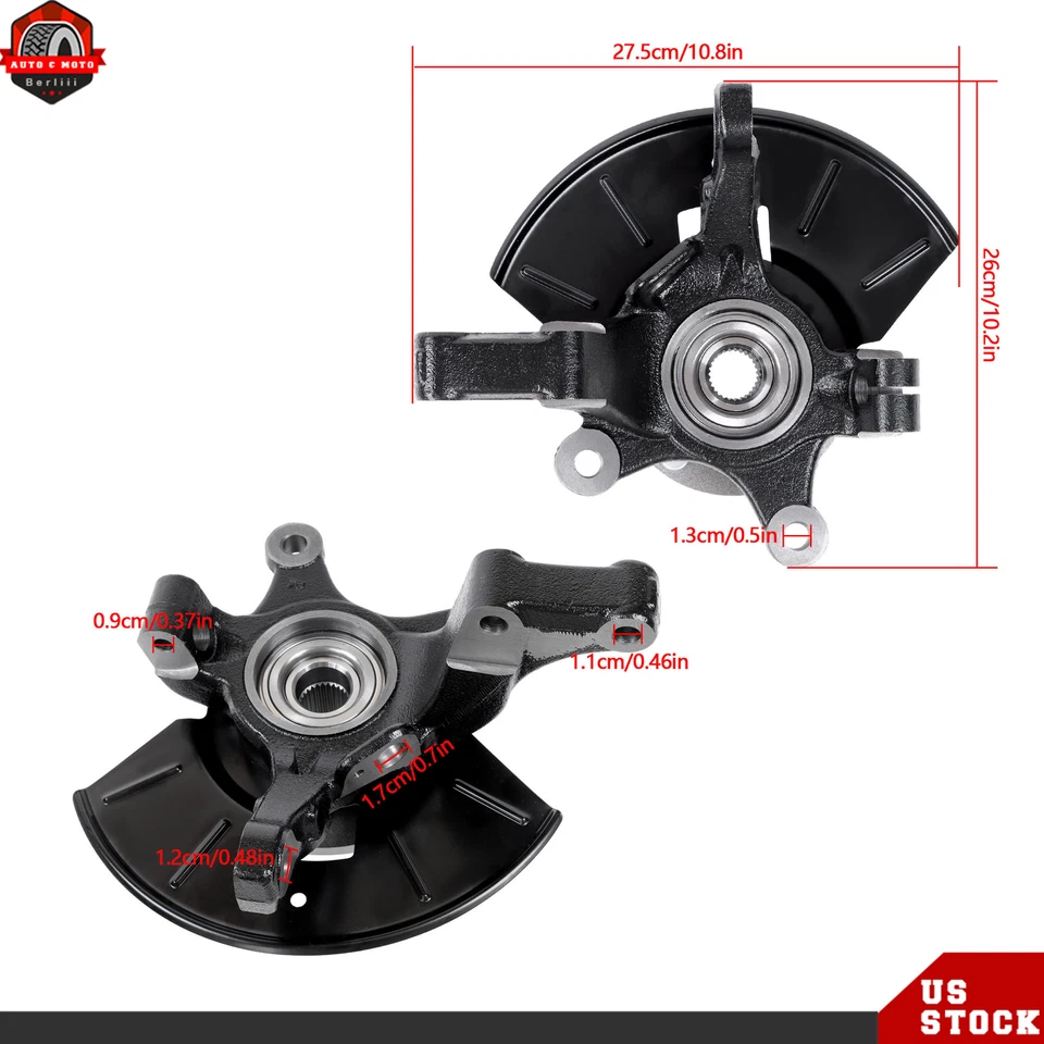 Conjunto de nudillos con cojinete de cubo de rueda delantera 2 unidades para Ford Escape Mazda Tribute 3,0 L Foto 2 de 4