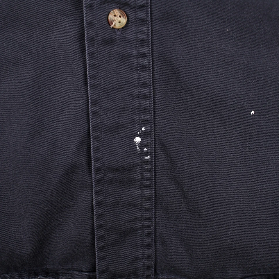 Camisa De Colección Falls Creek Ropa de Trabajo Botón XL 90s Para Hombre Manga Larga Gris Sólida Foto 4 de 4