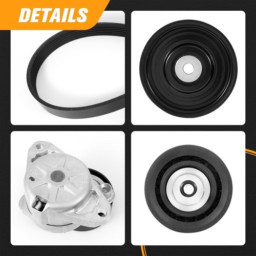 For Mercedes-Benz Engine Drive Belt Tensioner & Idler Pulley Serpentine Belt kit - Picture 9 of 20