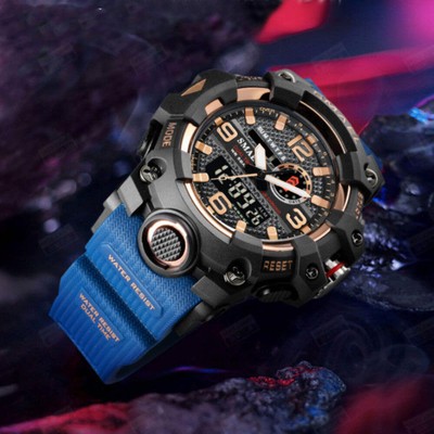 Stylish Waterproof Digital Sports Watch with Stainless Steel Design and Color Op