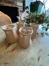 lampshades 4 small bell shaped champagne beige color