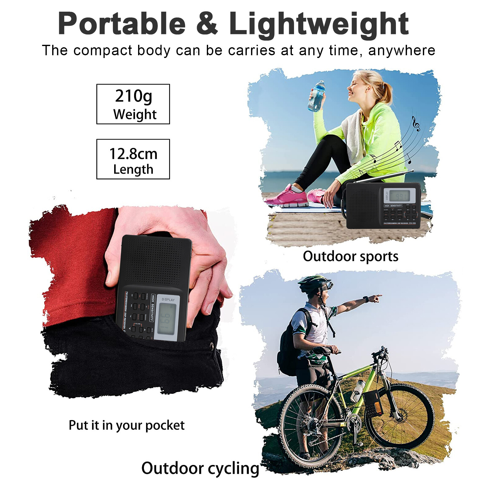 Portable Digital LCD Display AM/FM/MW/SW Radio Full Frequency Receiver ...