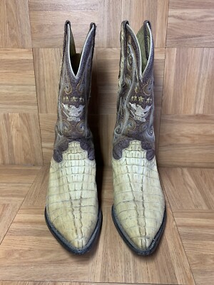 El General Two-Tone Cream and Gray Gator Western Boots EL GENERAL MEN QUALITY GATOR & Leather Western Boots-PALOM  main image 4