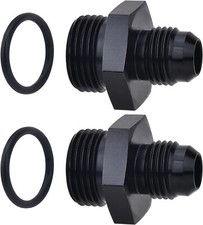 LokoCar Flare ORB 8AN to 6AN Male Fuel Rail Adapter Fitting Black 2PCS