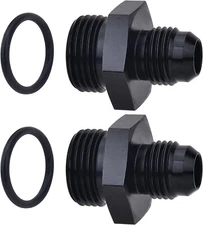 LokoCar Flare ORB 8AN to 6AN Male Fuel Rail Adapter Fitting Black 2PCS