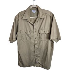Carhartt Shirt Button Down Shirt Men L Tan Short Sleeve Shirt Work Shirt Men