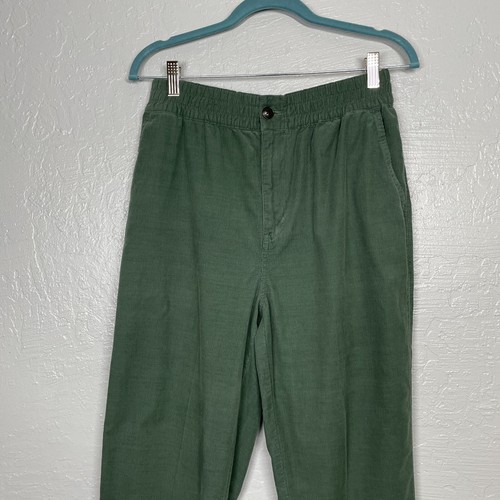 Madewell Women S Green Corduroy Huston Pull On Crop Pant Cotton Stretch Waist - Picture 3 of 11