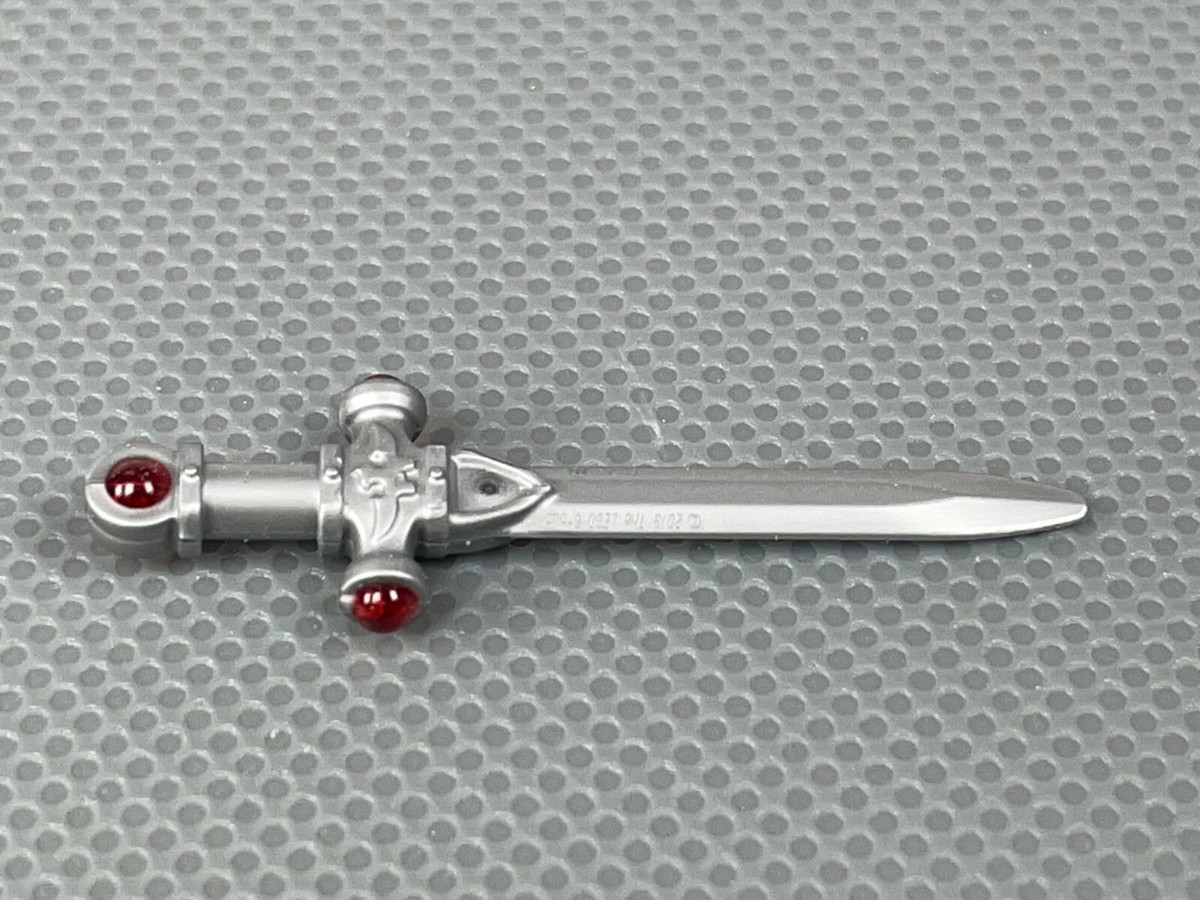 LEGO Minifigure Sword Ornate Trans Red Jewels Crossguard Pommel