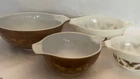 Pyrex Early American Brown & White Cinderella Nesting Mixing Bowls Set of 4