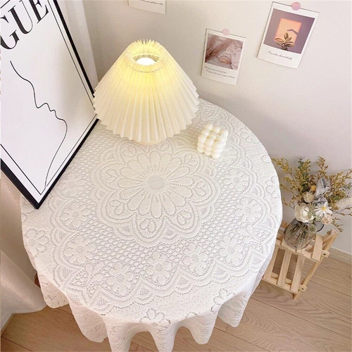 White Vintage Embroidered Lace Tablecloth Table Cloth Cover Wedding Party Decor - Picture 5 of 42