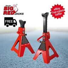 BIG RED Torin Steel Jack Stands 12 Ton (24,000 lb) Capacity, Red,1 Pair T41202-1