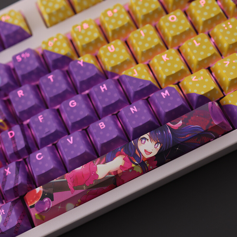 ino♡ Hoshino Ai Oshi no Ko Cartoon PBT Transparent Keycap Set