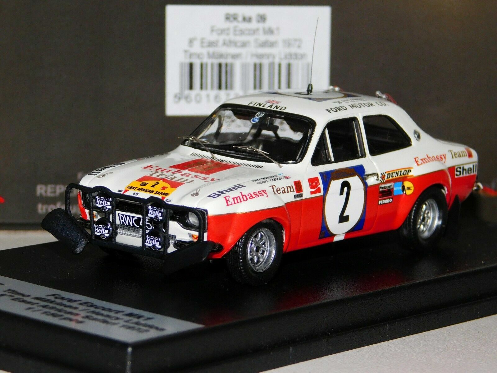 Voiture miniature Ford Escort MkI RS 1600 Trofeu RRke09 à l'échelle 1:43