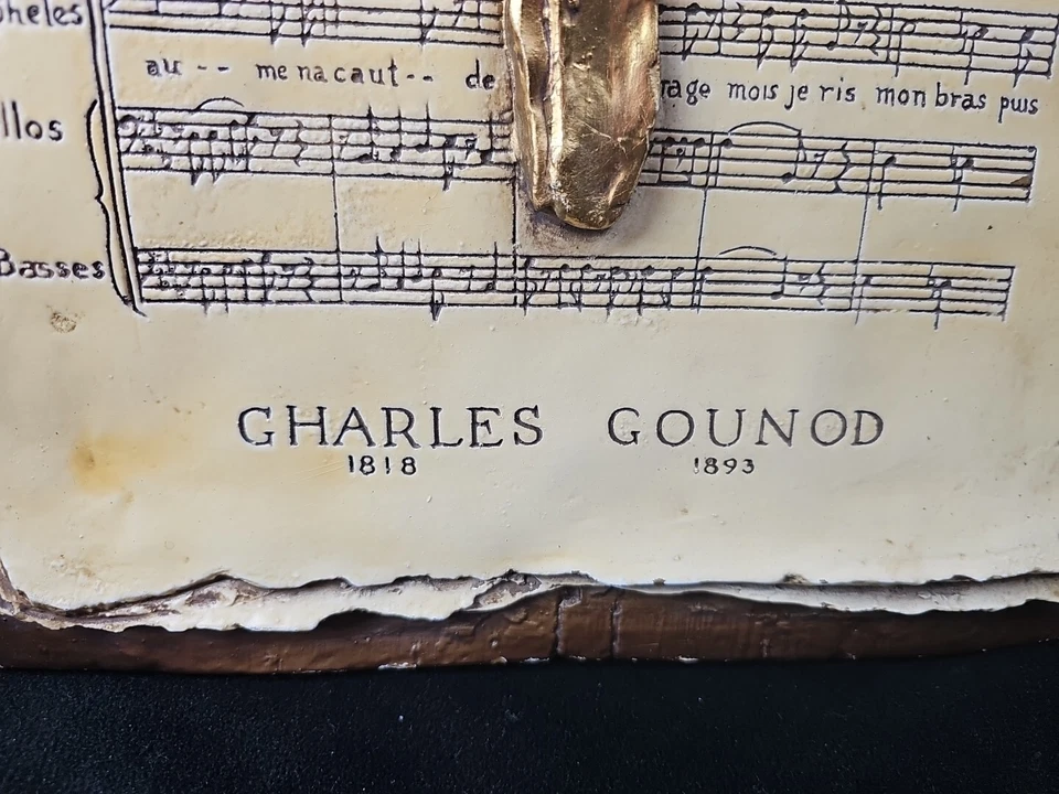 Arte de pared musical vintage busto Fausto de Charles Gounod escultura 3D fibra de vidrio RARO Foto 4 de 4