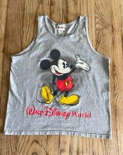 VTG Walt Disney World Mickey Mouse Tank Top Womens M Gray 90s