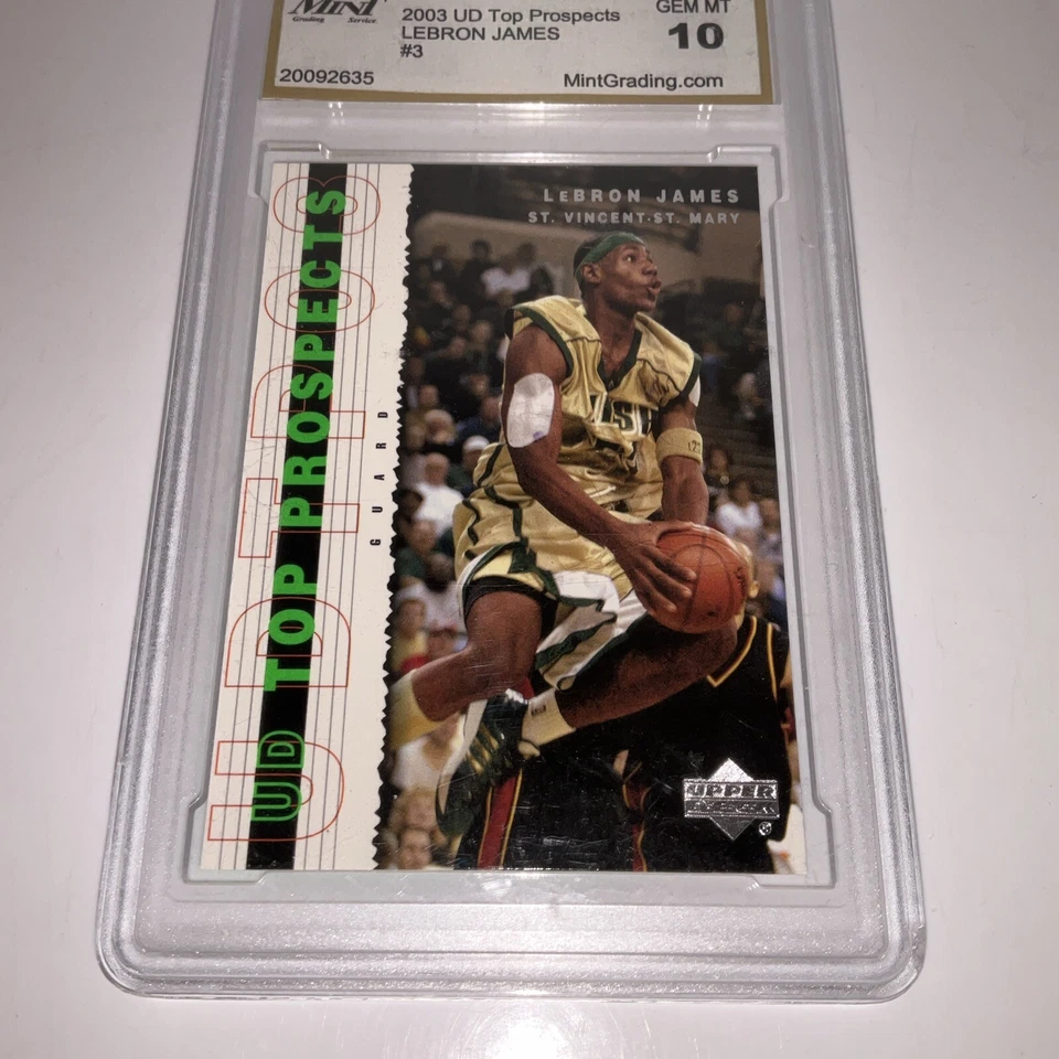 Mint Grading Service 2003 UD Top Prospects LeBron James #3  10 - Image 2 of 4