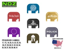 NDZ Glock 17 19 Gen 1-4 Slide Cover Back Plate Aluminum - Patriotic Images