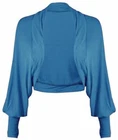 AS Ladies Long Batwing Sleeve Cropped Bolero Shrug Open Front Top Women Cardigan