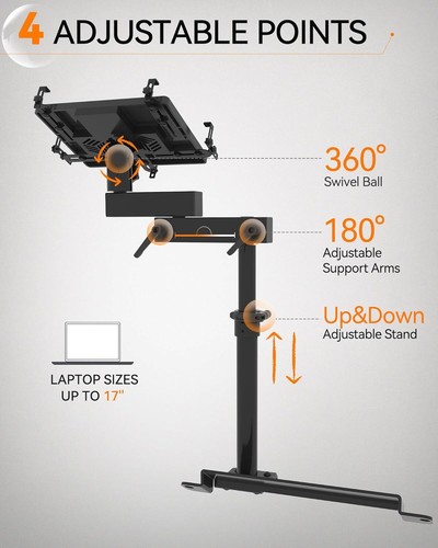Truck Laptop Mount for Jeep Wrangler JL 2018-2024 Vehicle Laptop Stand Holder - Picture 4 of 24
