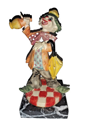 Fromme's Frankenmuth Clown 1984 Italy Marble Base 10th Anniversary 6.5 inches