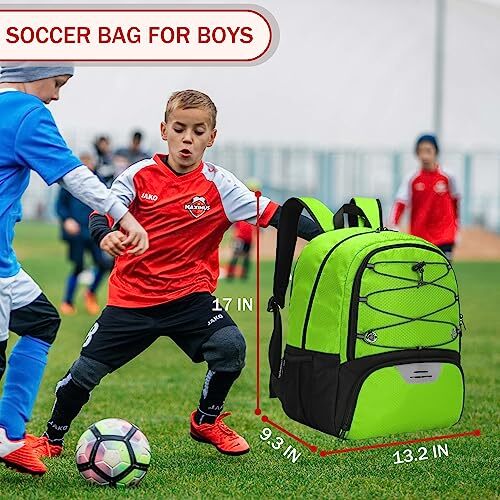 BROTOU Premium Sports Backpack - Separate Ball & Shoe Compartments For Soccer, Basketball, Volleyball, Dark Blue