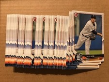 Lot (75) ALEX FAEDO Tigers 2018 Bowman Baseball paper base prospect cards