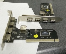 2x VIA 5 PORT USB 2.0 PCI CARD KIT 4 external 1 shared intrnal - FREE SHIP