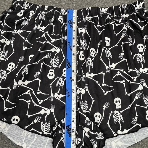 Unbranded Skeleton Shorts Womens 3XL Black White Elastic Waist Athletic - Picture 7 of 12
