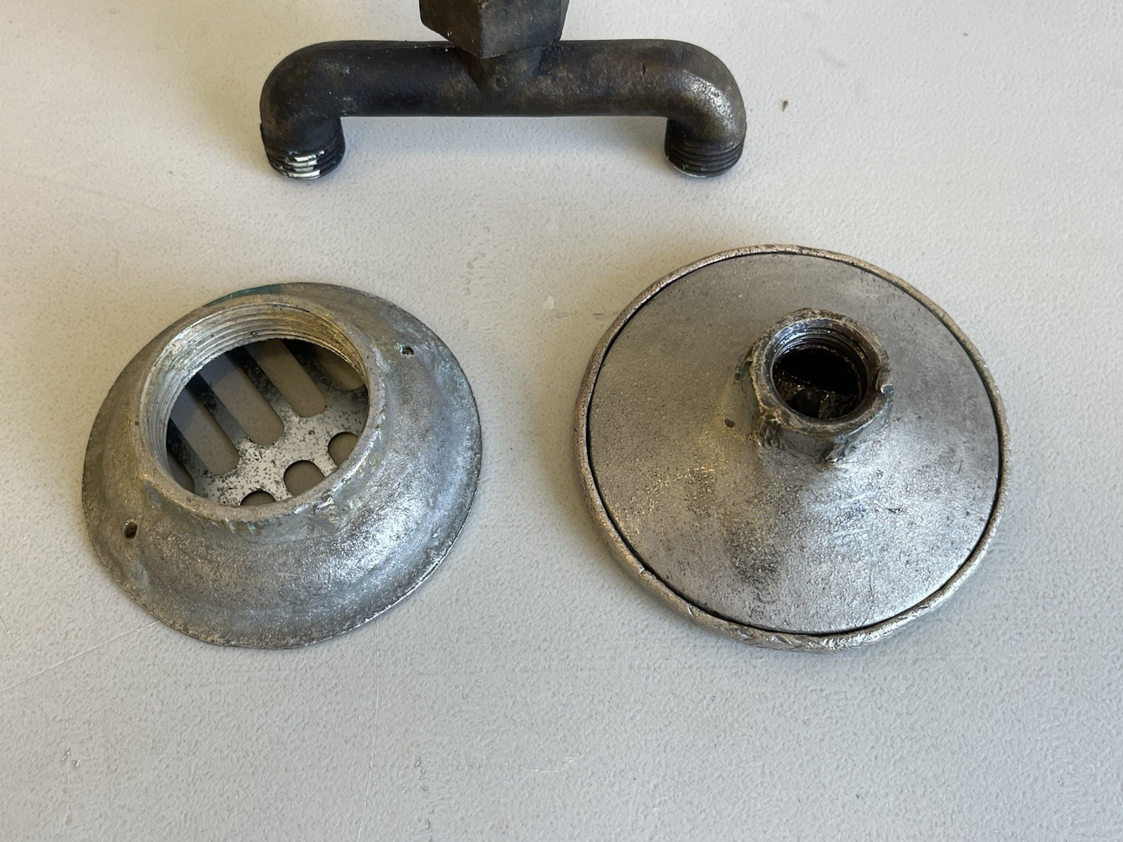 ANTIQUE SHOWER FAUCET Unit Drain Showerhead Tub Brass Chrome Victorian Plumbing