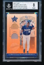 2001 Leaf R&S Dress For Success TONY GWYNN Game Used Bat Jersey #DFS-14 BGS 8