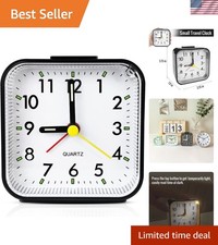 Small Analog Travel Alarm Clock, Battery Operated Desk Table Shelf Clock for ...