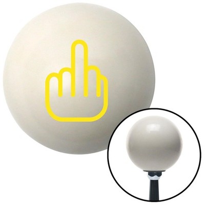 Yellow Smooth Middle Finger Ivory Shift Knob w/ M16x1.5 Insert Shifter Auto