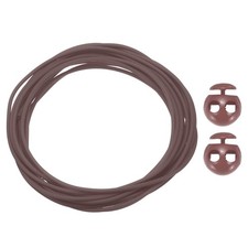 Hollow Pipe Rubber Cords with 2-Hole Plastic Cord Locks for DIY, Coffee