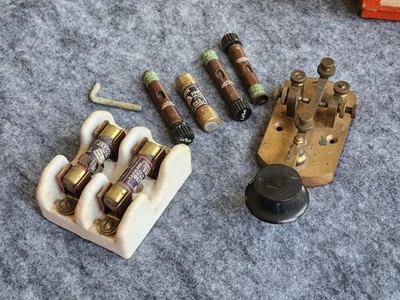 Brass Morse Code KEY- Browning Drake Circuit-Parts-Fuses
