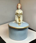 FULPER POTTERY Stangl Art Deco Egyptian Goddess Lady Candy or Dresser Box Jar