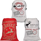 3 PCS Christmas Large Canvas Gift Bag 26" X 19", Drawstring Santa Burlap Sack Re