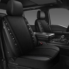 CAR PASS Memory Foam Mesh Bling Diamond Car Seat Cover 2 Front Seats Breathab...