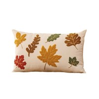 Herbst Winter Kissenbezug Ahornblatt KüRbis Stickerei Sofa Deko 30X50Cm