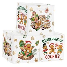 3 Pcs Large Christmas Tree Storage Basket Set 3pcs/set Gingerbread Cookies