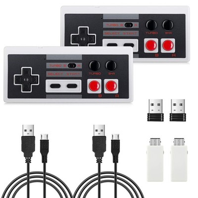 2 Pack AGPTEK Wireless Nintendo NES Controllers for PC/Retro Pie Model WC2