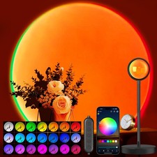 Sunset Lamp Projector with APP  Button Control, 360 Degree Rotation Multiple...