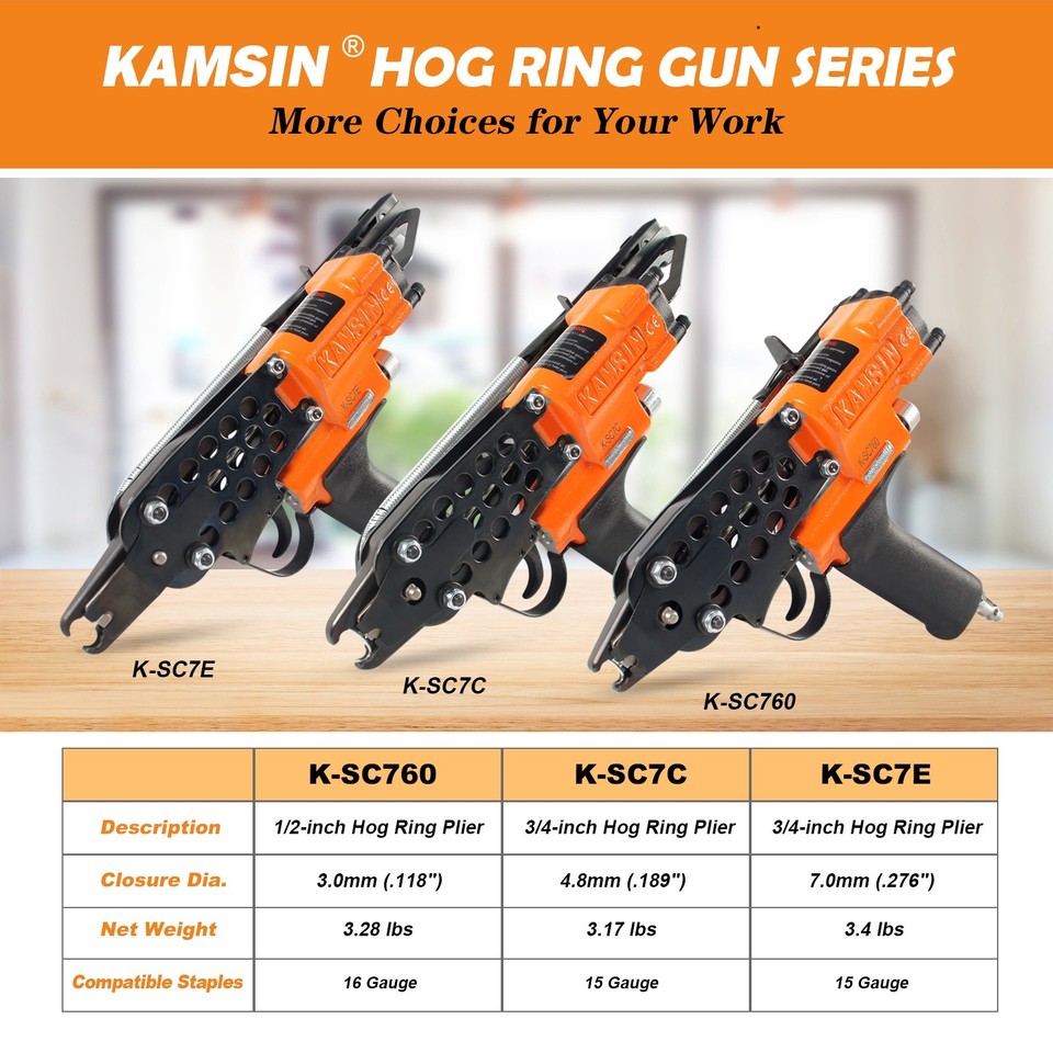 15 Gauge Pneumatic Hog Ring Gun KAMSIN SC7C Nail Gun 3/4