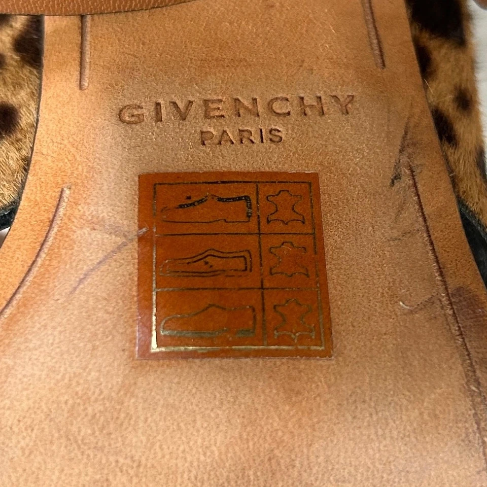 Sandalias Givenchy Leopardo Pelo de becerro Tacón Bloque 39.5 Hechas en Italia Foto 4 de 4