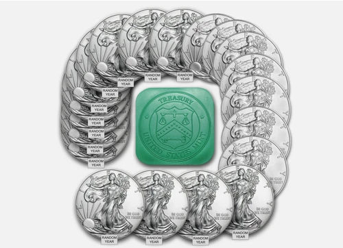 1 oz American Silver Eagle BU (Random Year) Lot of 20,Free Ship